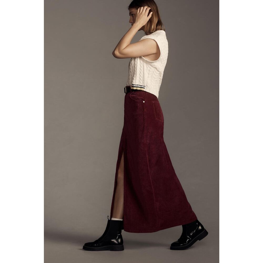 Pilcro The Madi Front-Slit Corduroy Skirt - Size 10 - Picture 3 of 6